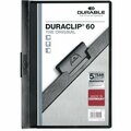Durable Office Products Durable 221401, VINYL DURACLIP REPORT COVER W/CLIP, LETTER, HOLDS 60 PAGES, CLEAR/BLACK DBL221401